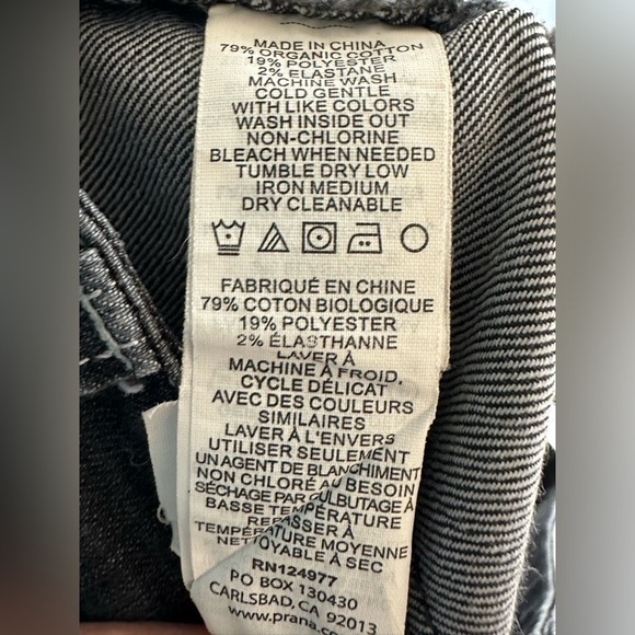 Prana Women’s 6 / 28 gray black jeans Style W4117RG02 - Picture 5 of 5